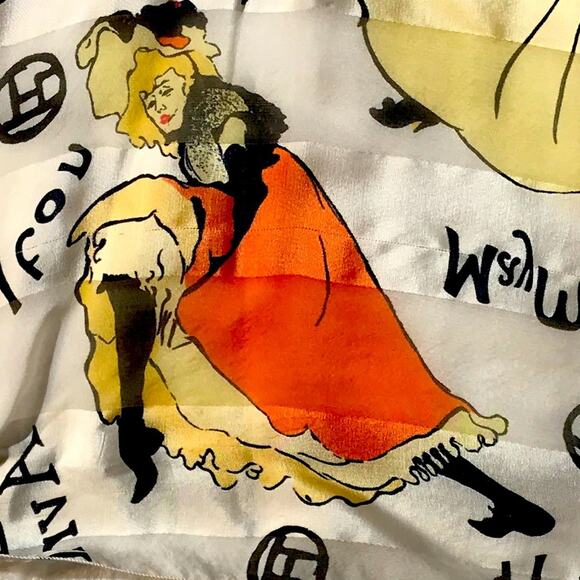 Made in France Soieries Pure Silk Scarf. OS - Picture 1 of 6